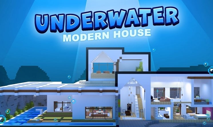 Hình ảnh nhà dưới nước trong Minecraft hiện đại đẹp