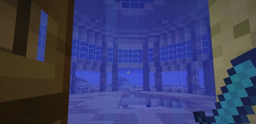 Hình ảnh nhà dưới nước trong Minecraft phía trong