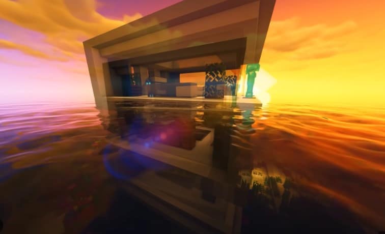 Hình ảnh nhà dưới nước trong Minecraft thú vị