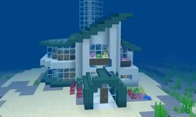 Hình ảnh nhà dưới nước trong Minecraft vô cùng độc lạ