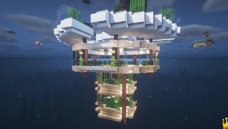 Hình ảnh nhà dưới nước trong Minecraft ý tưởng độc lạ