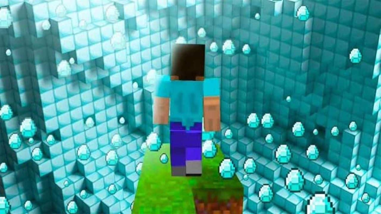 Hình ảnh nhiều viên kim cương trong Minecraft