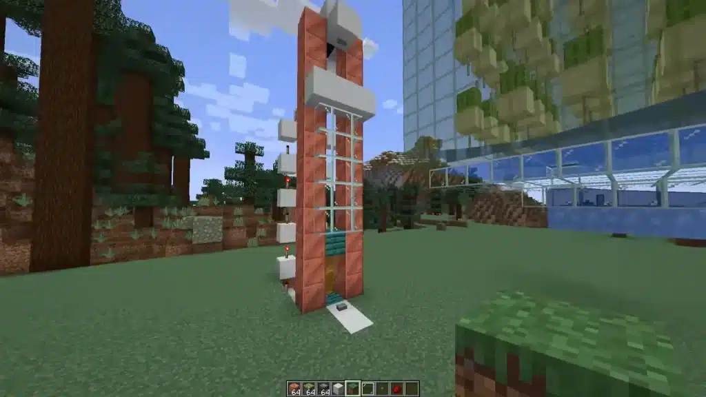 Hình ảnh thang máy trong Minecraft cực kỳ đơn giản