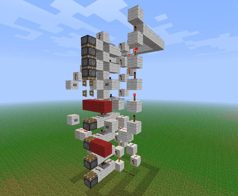 Hình ảnh thang máy trong Minecraft thiết kế sáng tạo