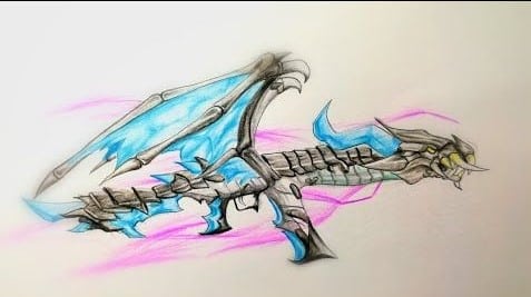 Hình vẽ AK rồng xanh LV7 ngầu lòi