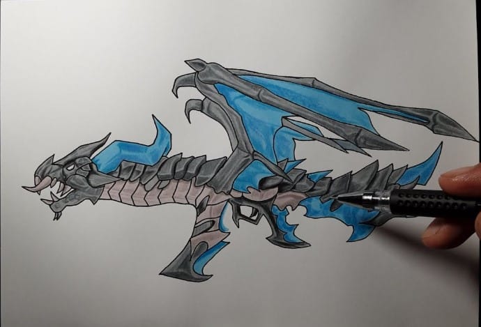 Hình vẽ AK rồng xanh cực đẹp