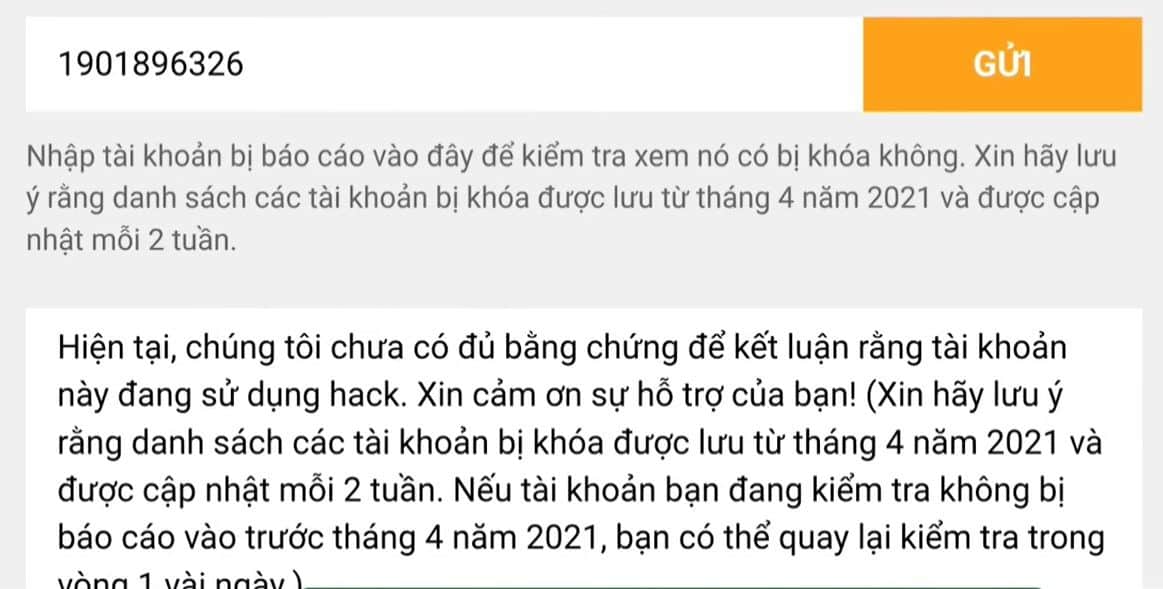 Kết quả hiển thị