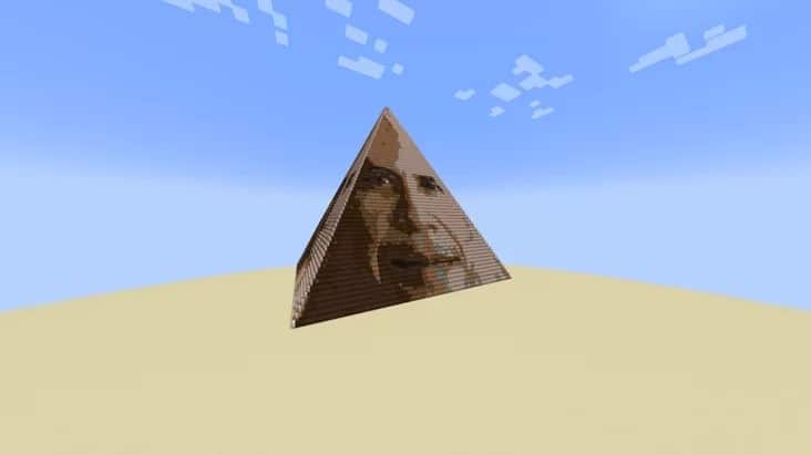 Mẫu kim tự tháp Minecraft có 1 không 2
