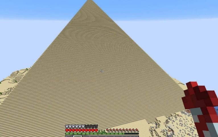 Mẫu kim tự tháp Minecraft đễ xây