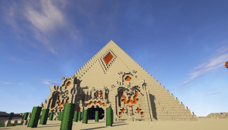 Mẫu kim tự tháp Minecraft độc lạ