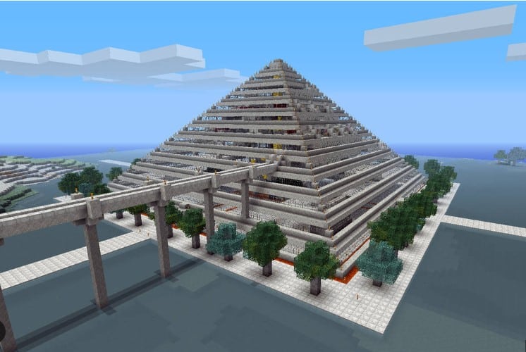 Mẫu kim tự tháp Minecraft ngầu chất