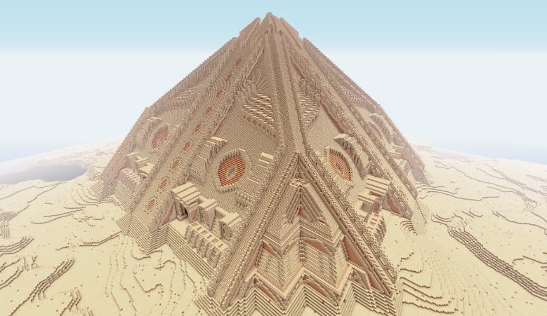Mẫu kim tự tháp Minecraft sáng tạo