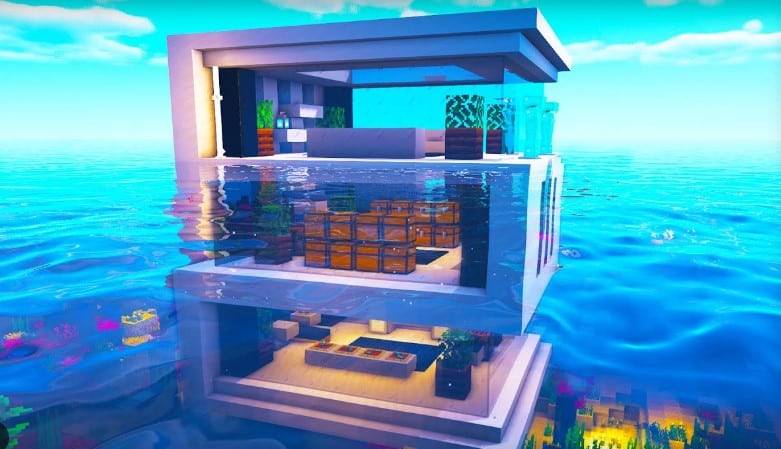 Mẫu nhà dưới nước trong Minecraft cực đẹp