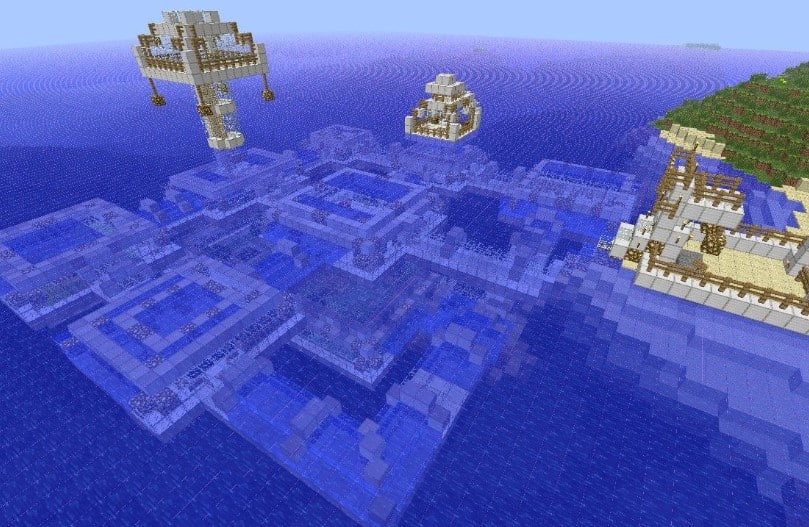 Mẫu nhà dưới nước trong Minecraft đẹp chất