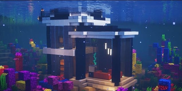 Mẫu nhà dưới nước trong Minecraft đơn giản
