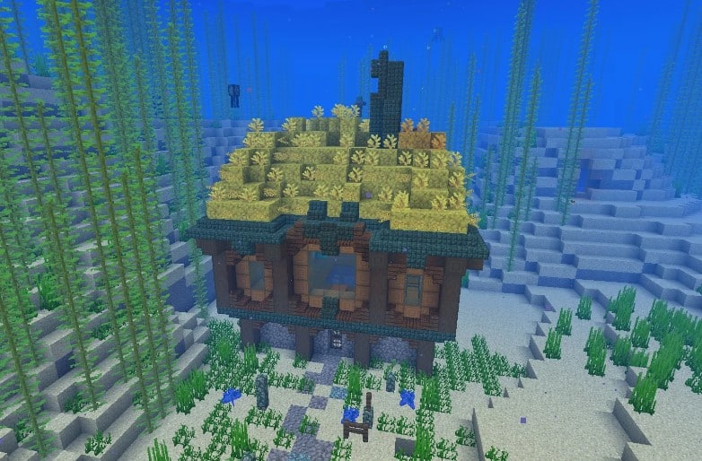 Mẫu nhà dưới nước trong Minecraft vô cùng đặc sắc
