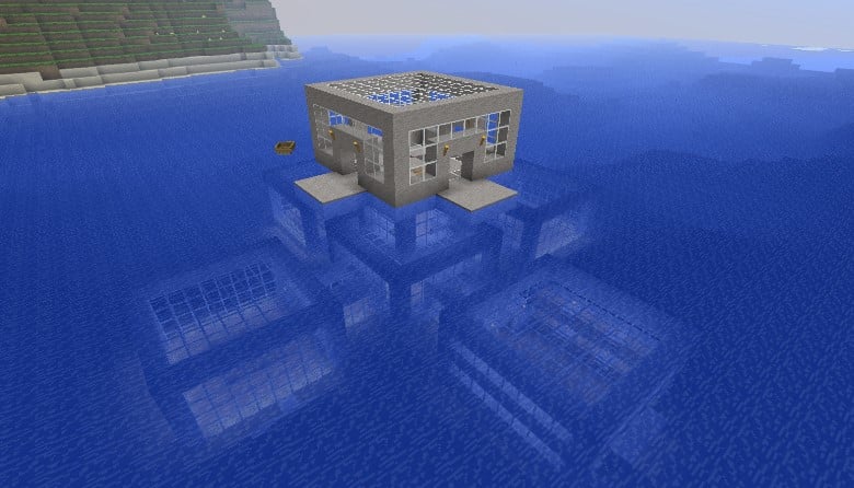 Mẫu nhà dưới nước trong Minecraft vô cùng xịn sò