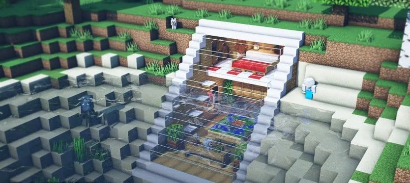 Mẫu nhà dưới nước trong Minecraft xịn sò