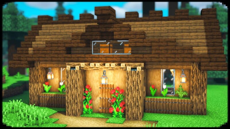 Mẫu nhà gỗ Minecraft đáng yêu