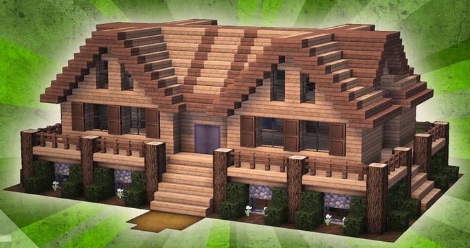 Mẫu nhà gỗ trong Minecraft đẹp ấn tượng