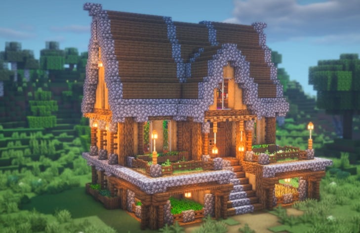 Mẫu nhà gỗ trong Minecraft đẹp chất nhất