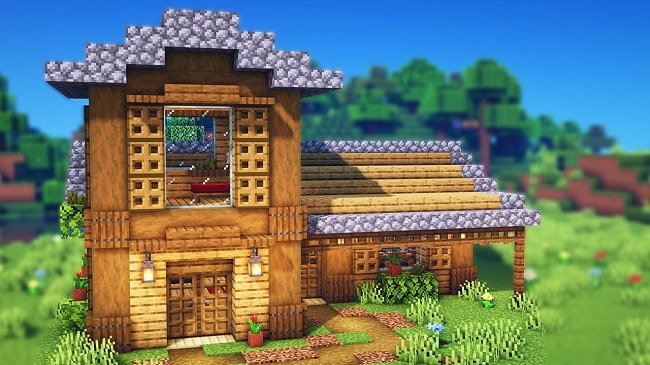 Mẫu nhà gỗ trong Minecraft đẹp dễ xây