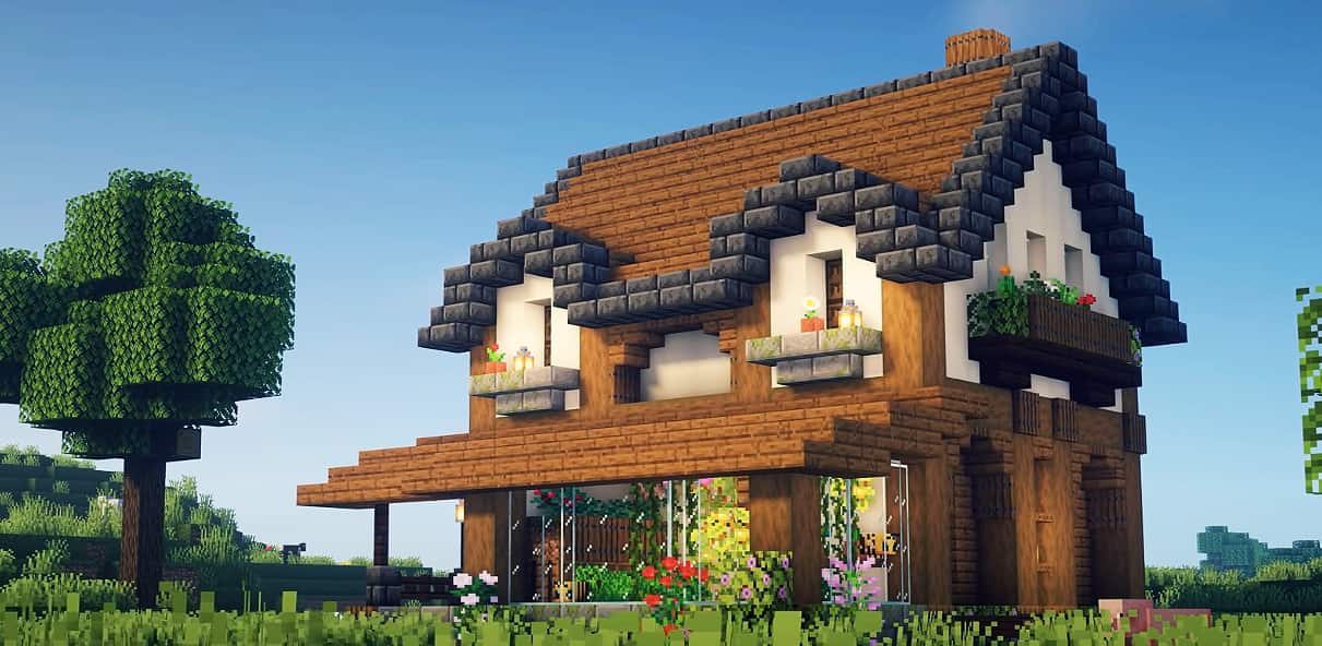 Mẫu nhà gỗ trong Minecraft đẹp xinh xắn