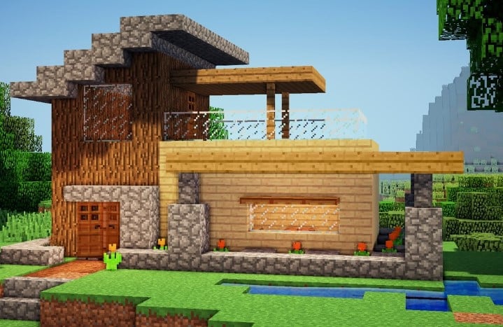 Mẫu nhà gỗ trong Minecraft nhỏ đáng yêu