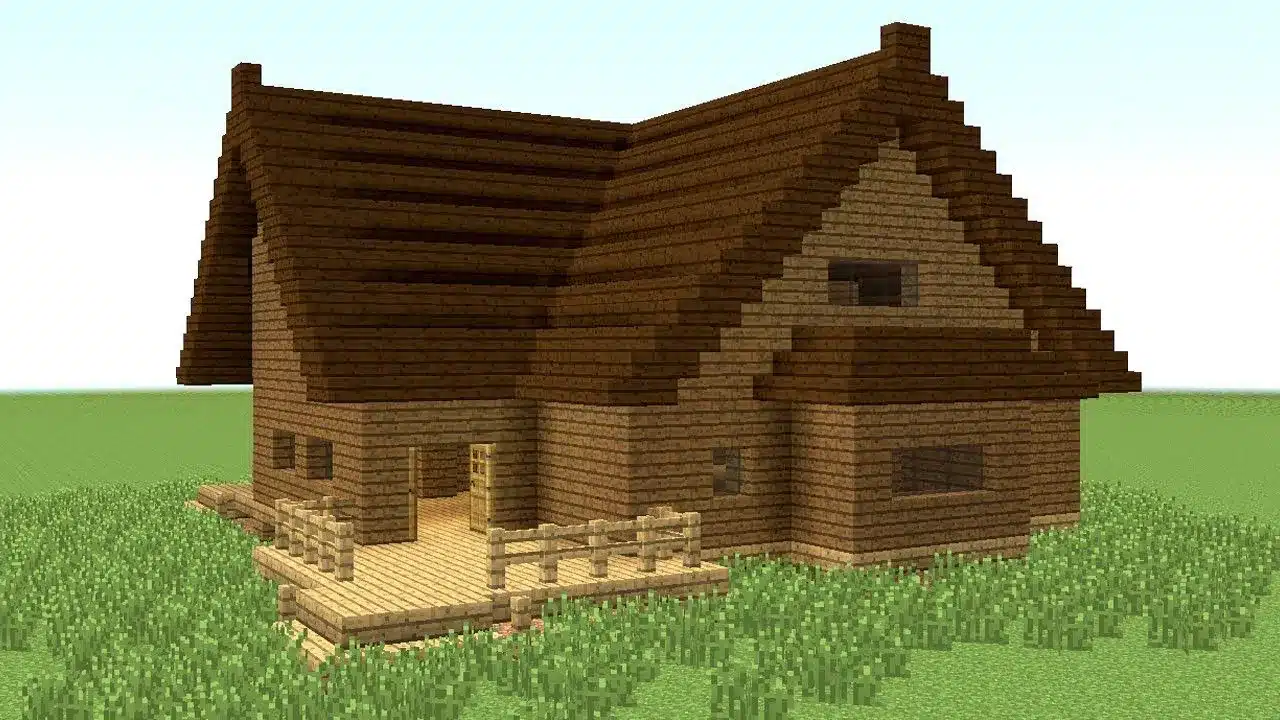 Mẫu nhà gỗ trong Minecraft nhỏ đơn giản