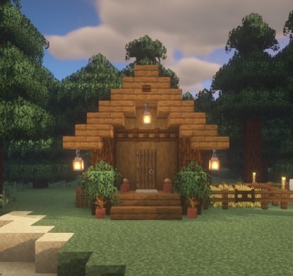Mẫu nhà gỗ trong Minecraft nhỏ nhắn