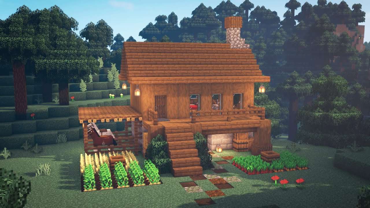 Mẫu nhà sinh tồn Minecraft bằng gỗ cực đẹp