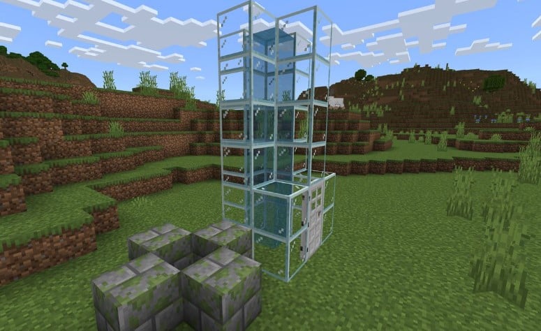 Mẫu thang máy trong Minecraft dễ làm nhất