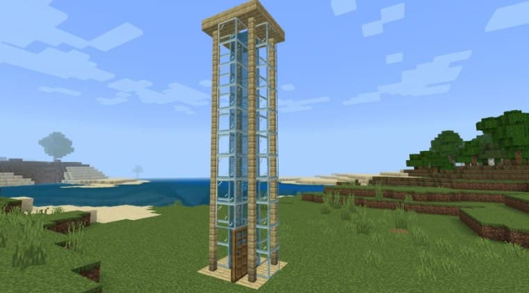 Mẫu thang máy trong Minecraft đẹp độc lạ