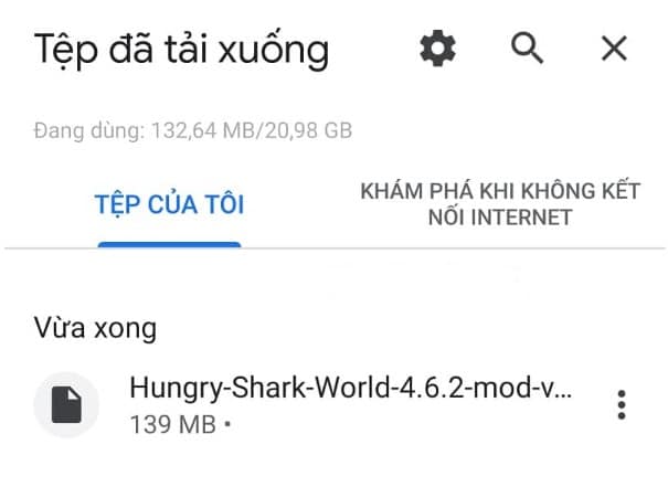 Nhấn vào file Hungry-Shark-World-5.2.2-mod-v2