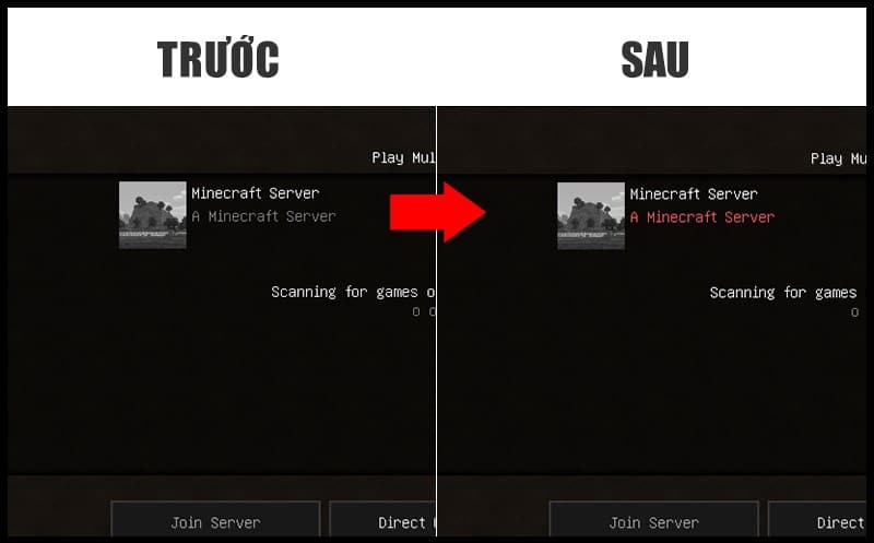 Cách đổi màu tên server trong Minecraft