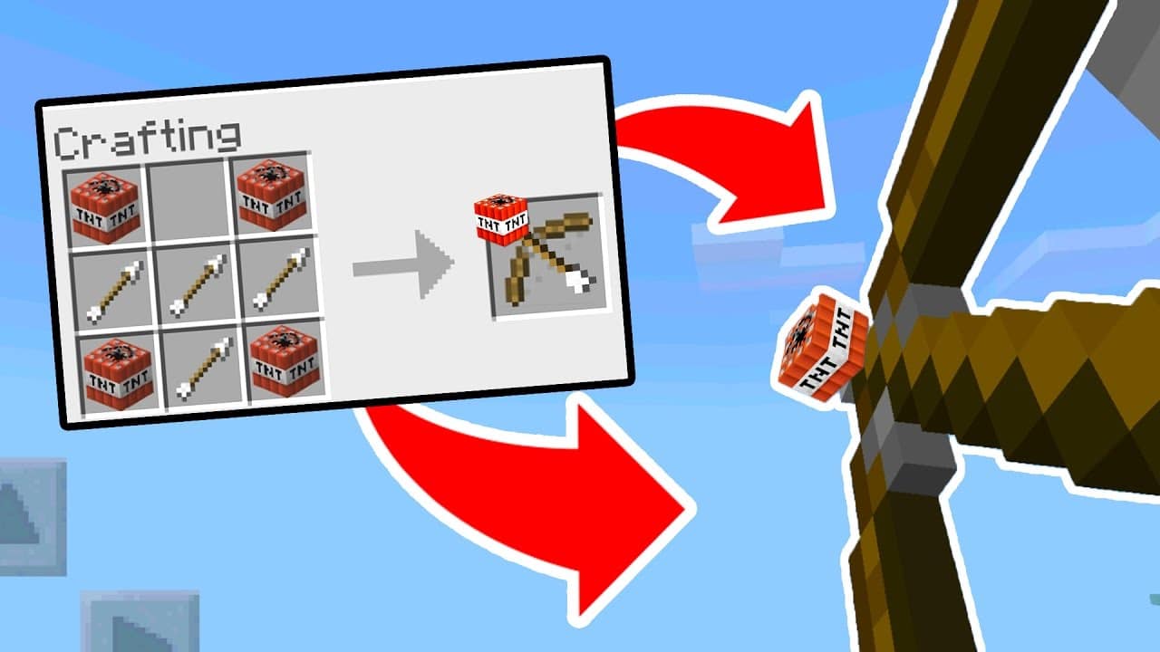 Cách làm mũi tên nổ TNT trong Minecraft