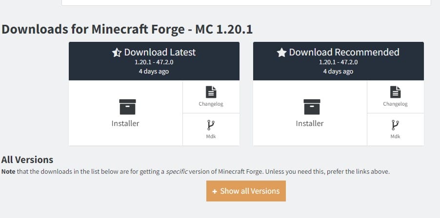 Cài đặt Minecraft Forge trên máy tính