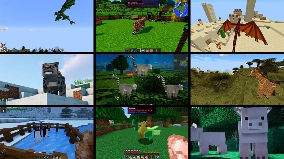 Hình ảnh các con vật trong Minecraft sinh động