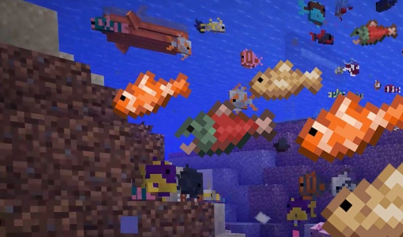 Hình ảnh các loại cá trong Minecraft sặc sỡ