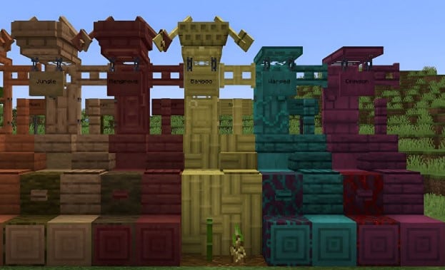 Hình ảnh các loại khối gỗ trong game Minecraft