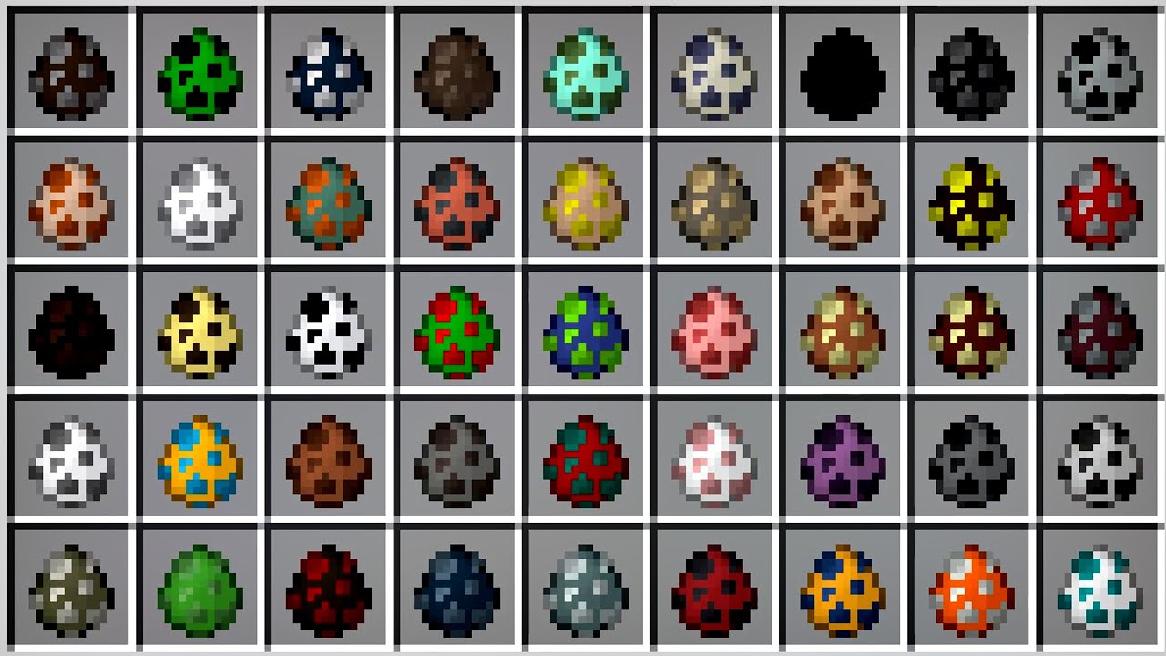 Hình ảnh các loại trứng trong Minecraft độc đáo