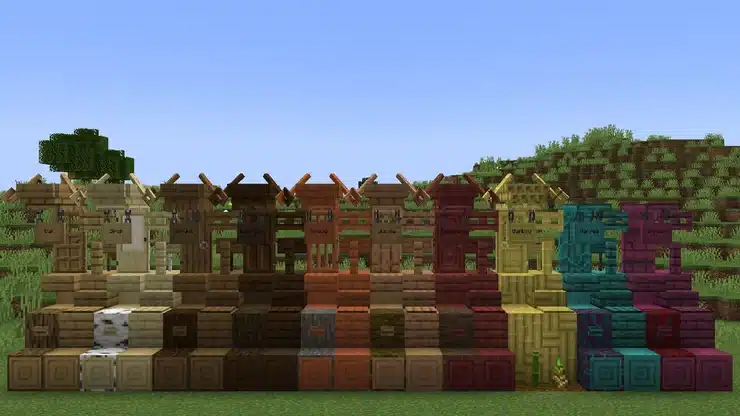 Hình ảnh các loại khối gỗ trong Minecraft