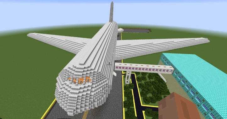 Hình ảnh máy bay trong Minecraft cực độc đáo