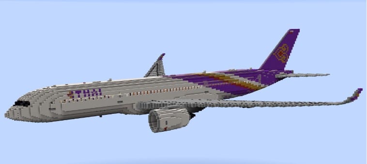Hình ảnh máy bay trong Minecraft giống thật