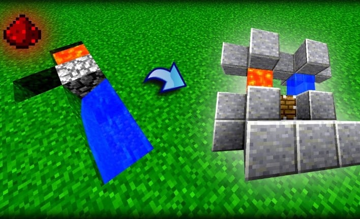 Hình ảnh máy farm đá Minecraft đơn giản
