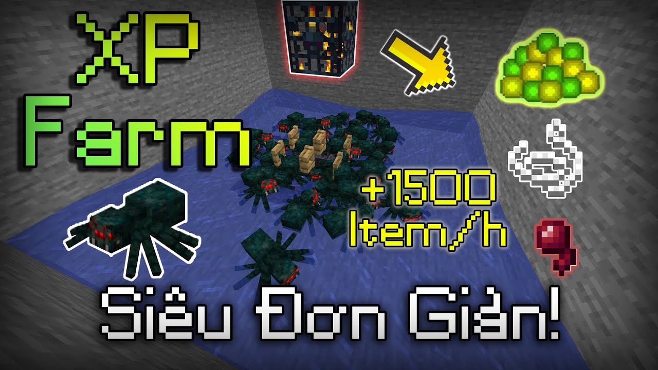 Hình ảnh máy farm kinh nghiệm Minecraft đơn giản