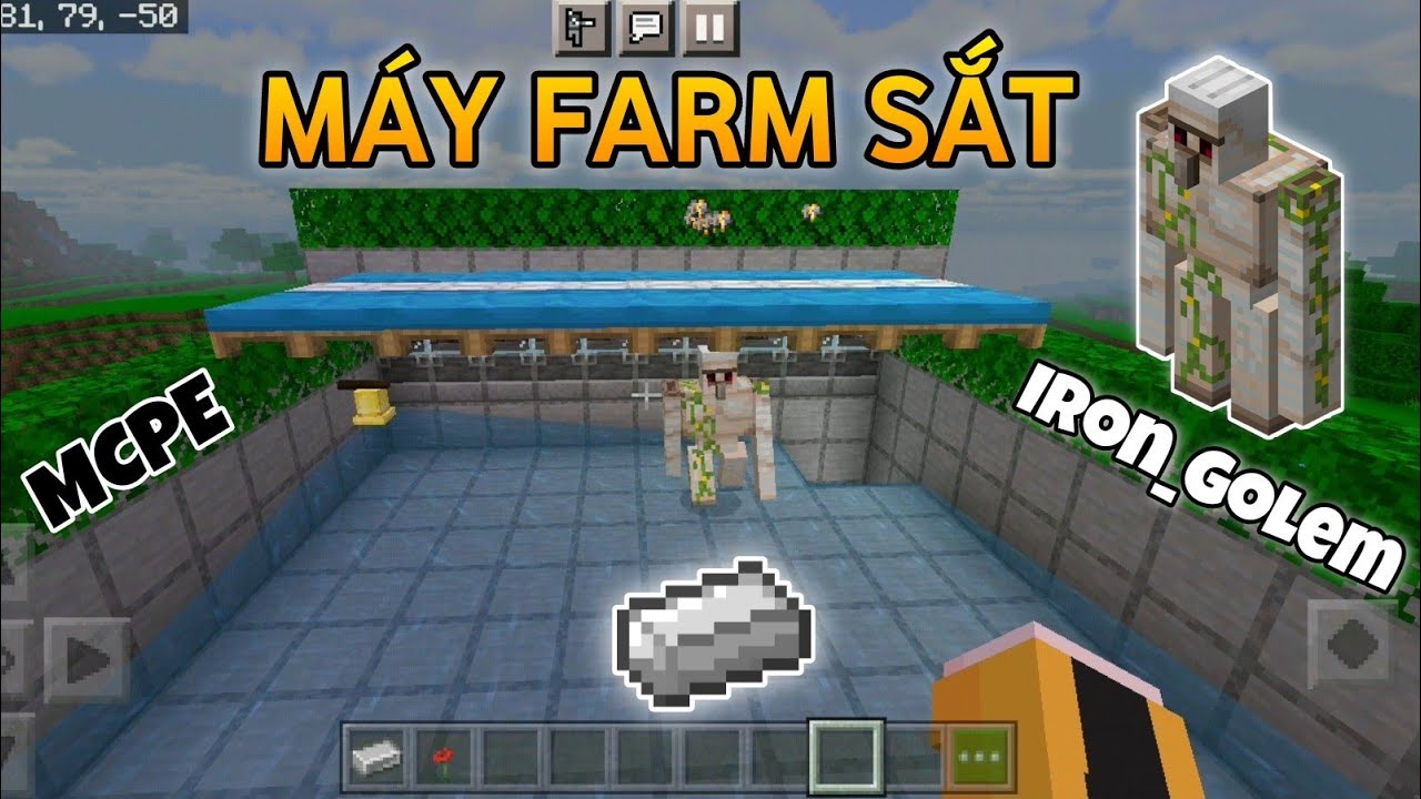 Hình ảnh máy farm sắt trong Minecraft đẹp nhất