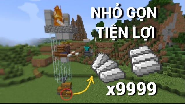 Hình ảnh máy farm sắt trong Minecraft mini