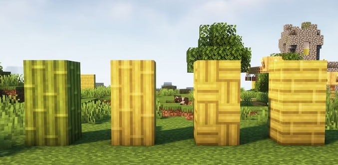 Hình ảnh một số khối gỗ trong Minecraft