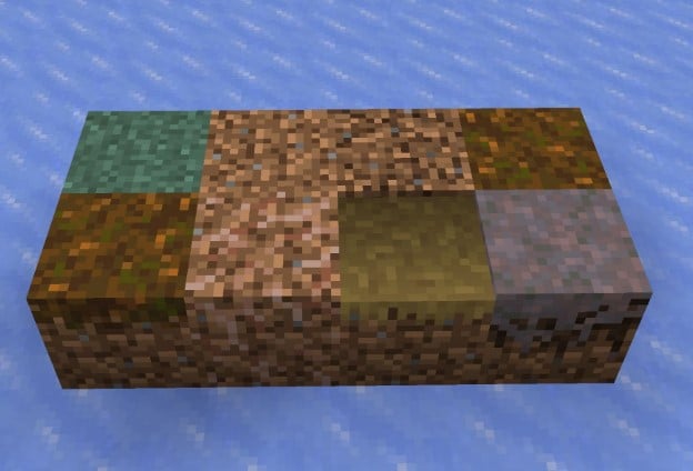 Hình các loại khối đất trong Minecraft
